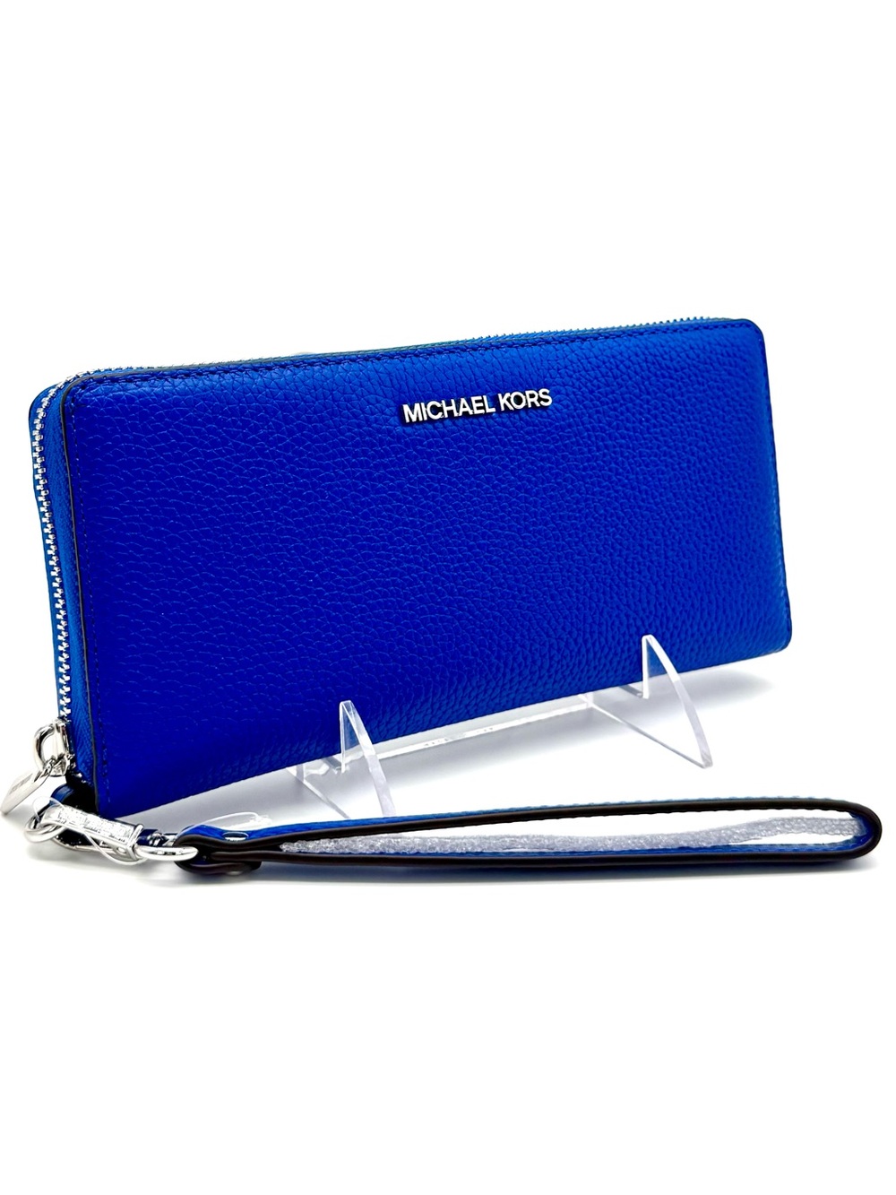Michael Kors Jet Set Travel Large Leather Continental Wallet Galaxy Blue